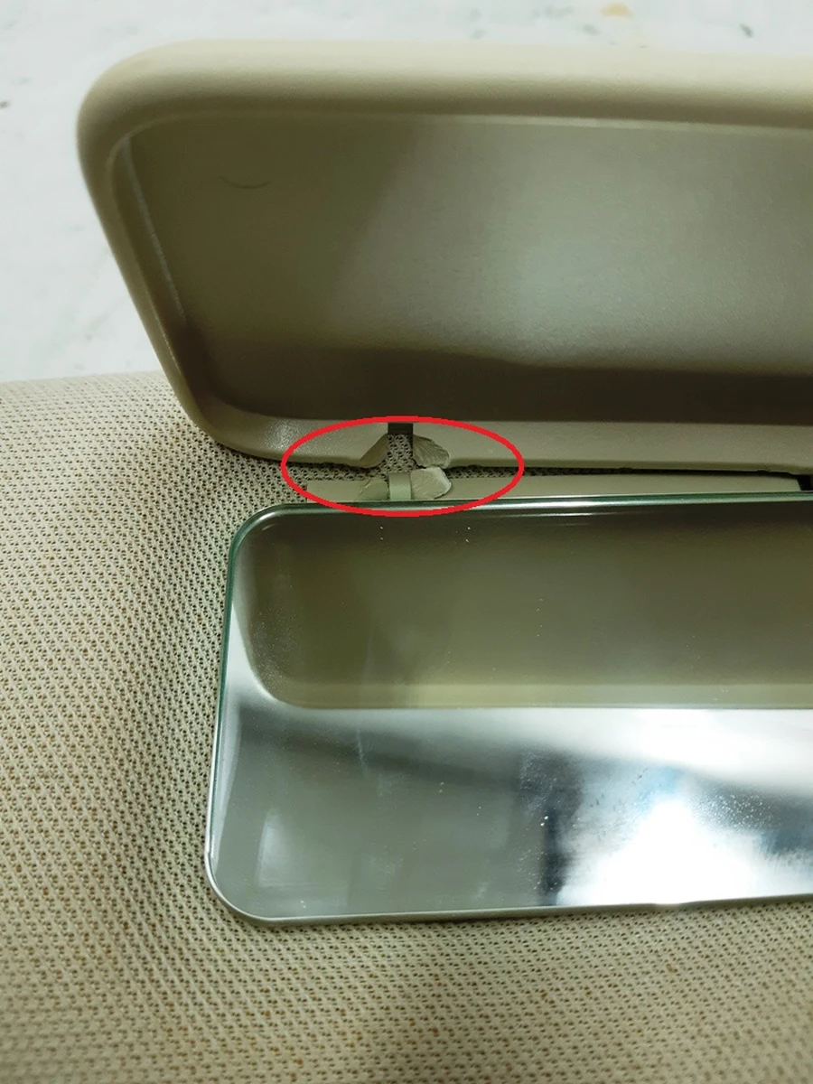 1 Sun visor left TEXTILE damaged Tesla model S, model S REST 1050619-00-A