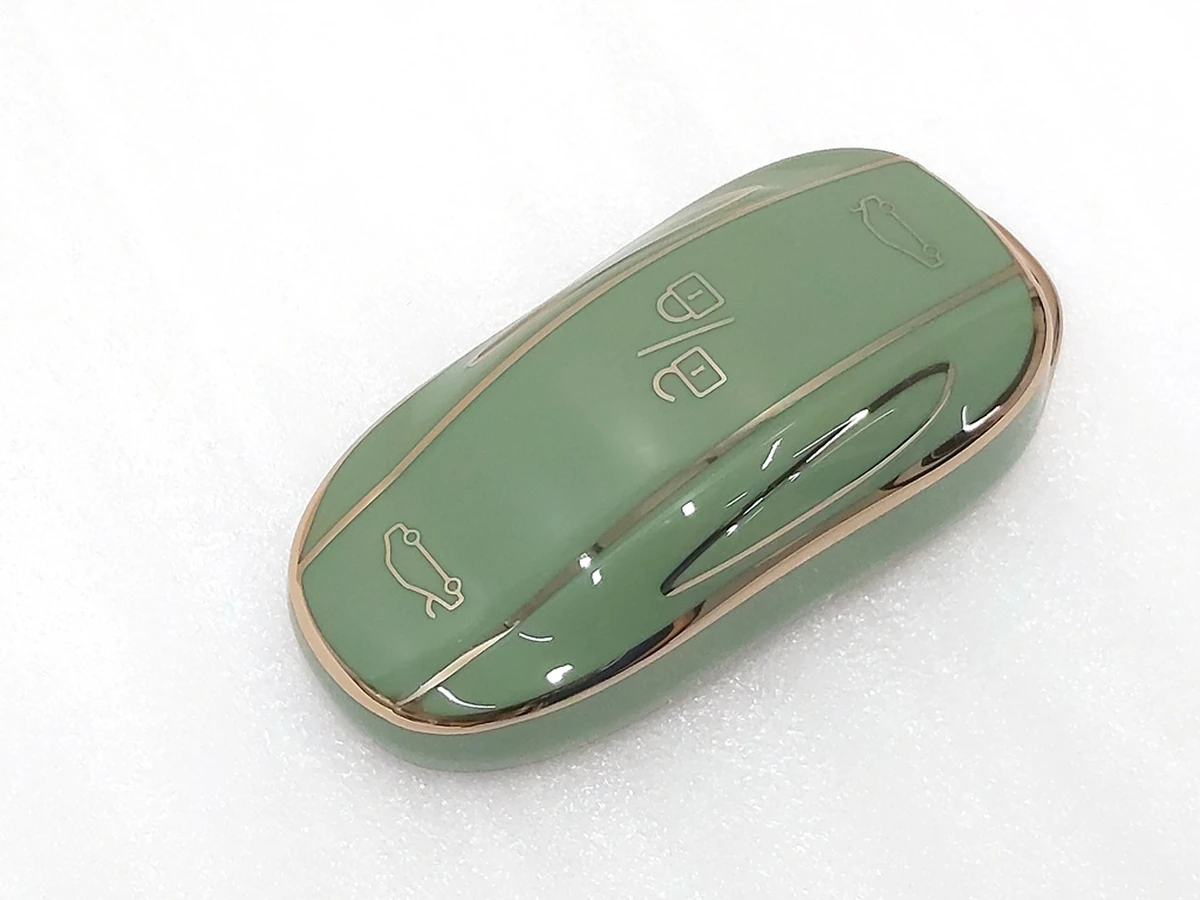Чохол захисний для ключа (брелока) відкриття автомобіля GOLD GREEN Tesla Model X, Model X Mar 2021 1054132-95-G