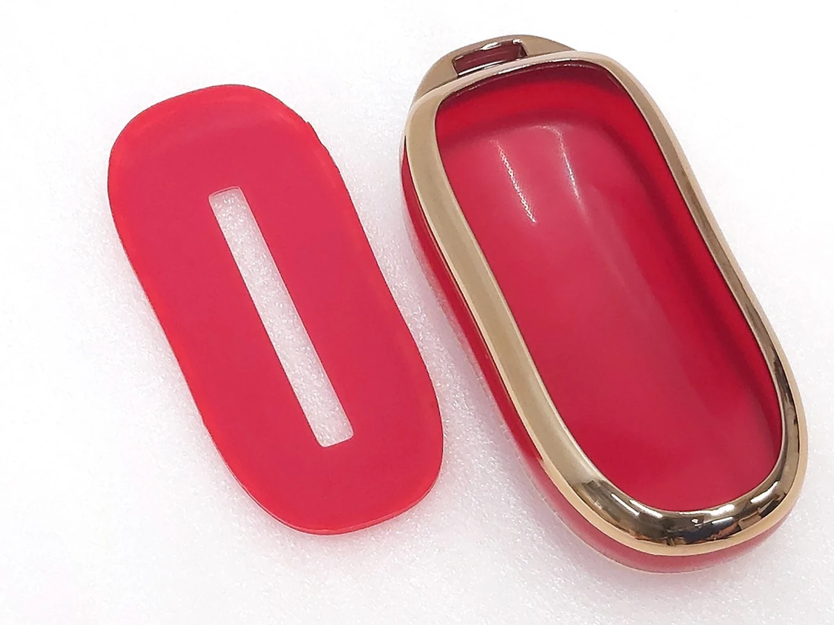 Protective case for car key (key fob) GOLD RED Tesla Model X, Model X Mar 2021 1054132-95-G