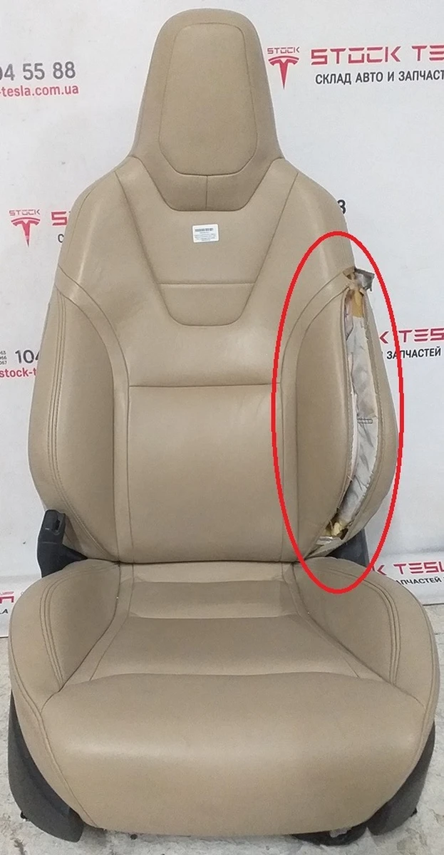 Сидіння водія в зборі (без блоку пам'яті положень) NEXT GEN TAN (GEN 2) (з ушкодженнями) Tesla model S, model S REST 1056258-03-B