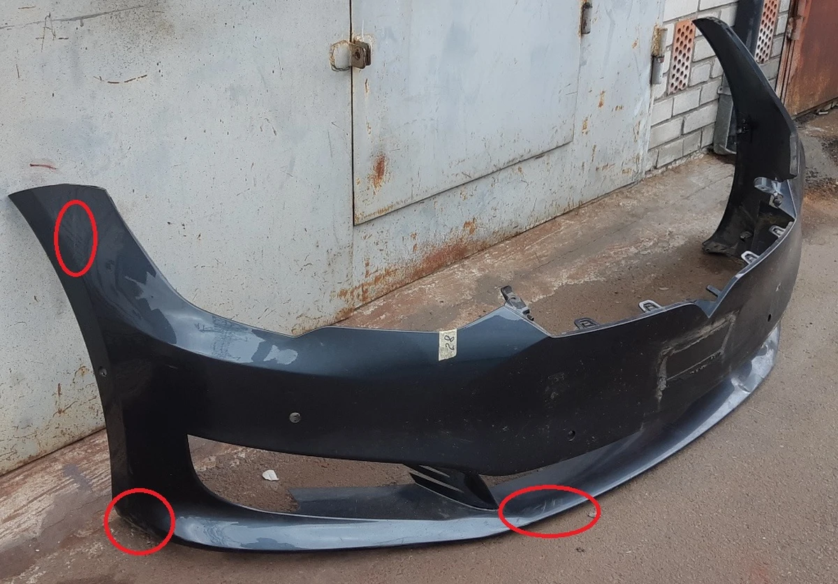 1 Бампер передній під 6 парктроників PMNG у зборі з пошкодженням Tesla model S REST 1056370-S4-A