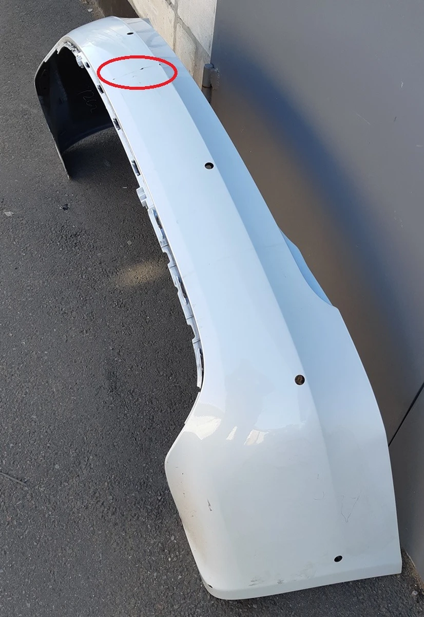 1 Бампер задній під 6 парктроніків з кронштейнами PPSW білий (з пошкодженням) Tesla model S REST 1057319-S3-A