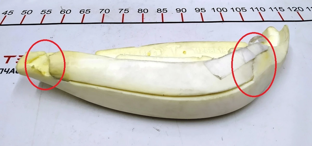 1 Пенный наполнитель боковой поддержки водительского сиденья левый (с повреж.) Tesla model S REST, model X 9876527-03-A