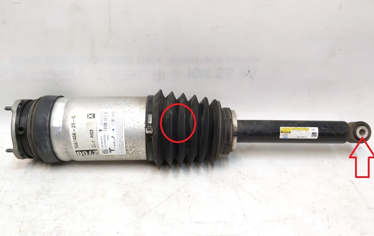 1 AIR SPRING MODULE RR LH AWD with damaged silent block and boot Tesla model S REST 1067466-25-C