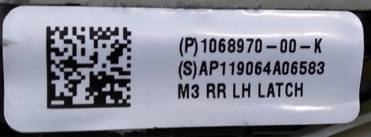1 Замок двери задней левой Tesla model 3 1068970-00-M
