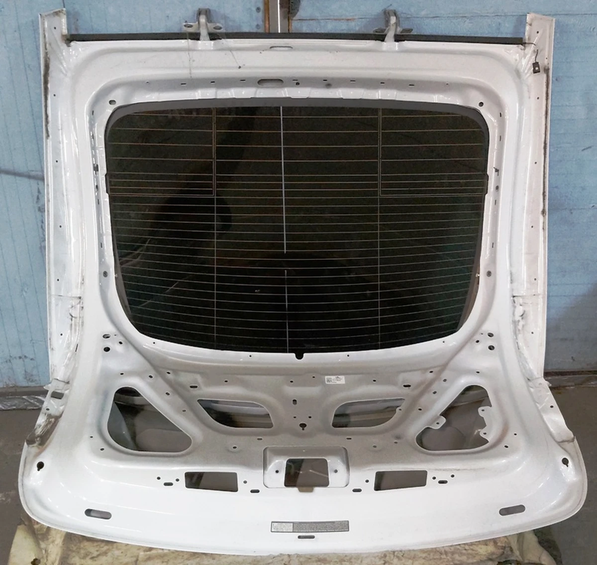 10 Trunk lid metal PPSW with glass partially assembled Tesla model X 1069546-E0-A