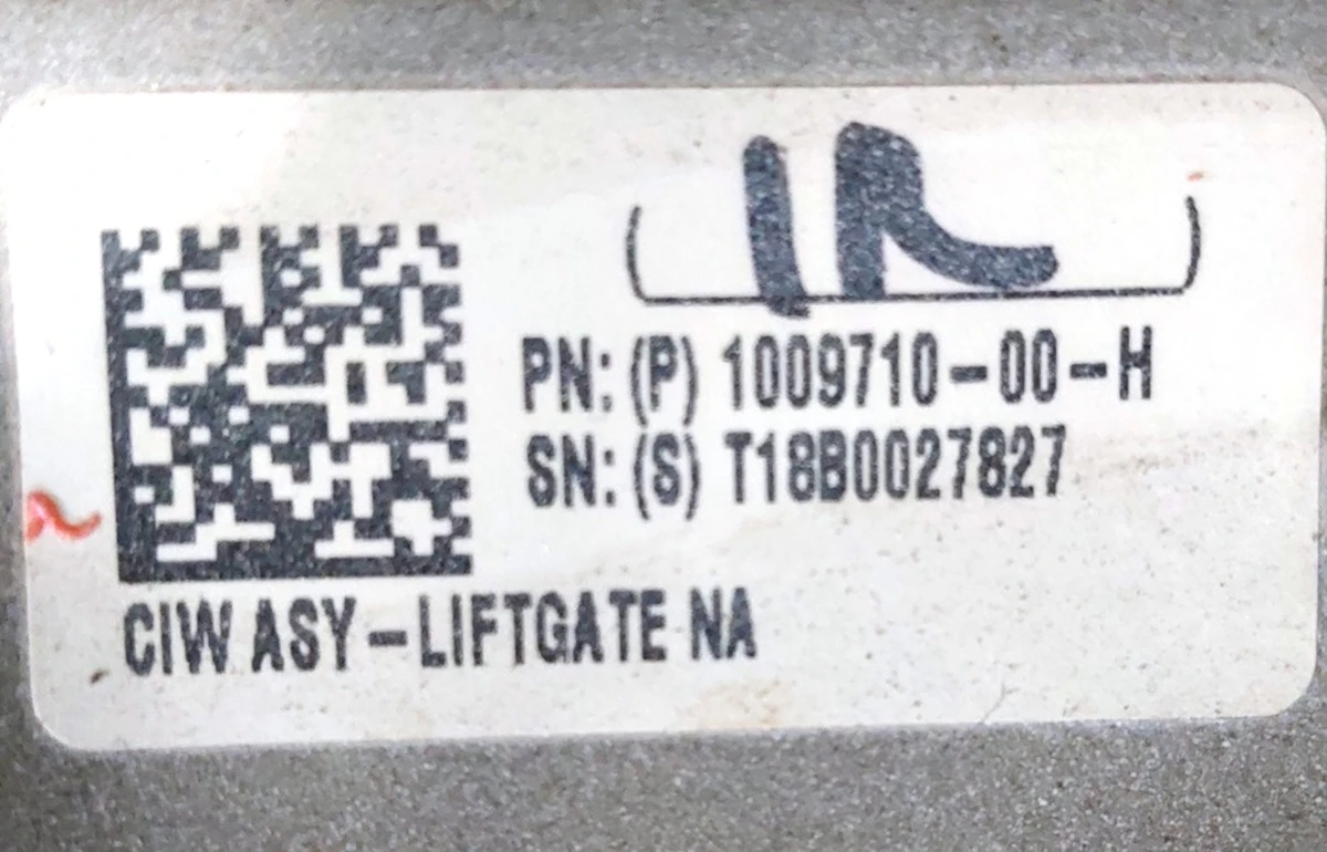 10 Trunk lid metal PPSW with glass partially assembled Tesla model X 1069546-E0-A