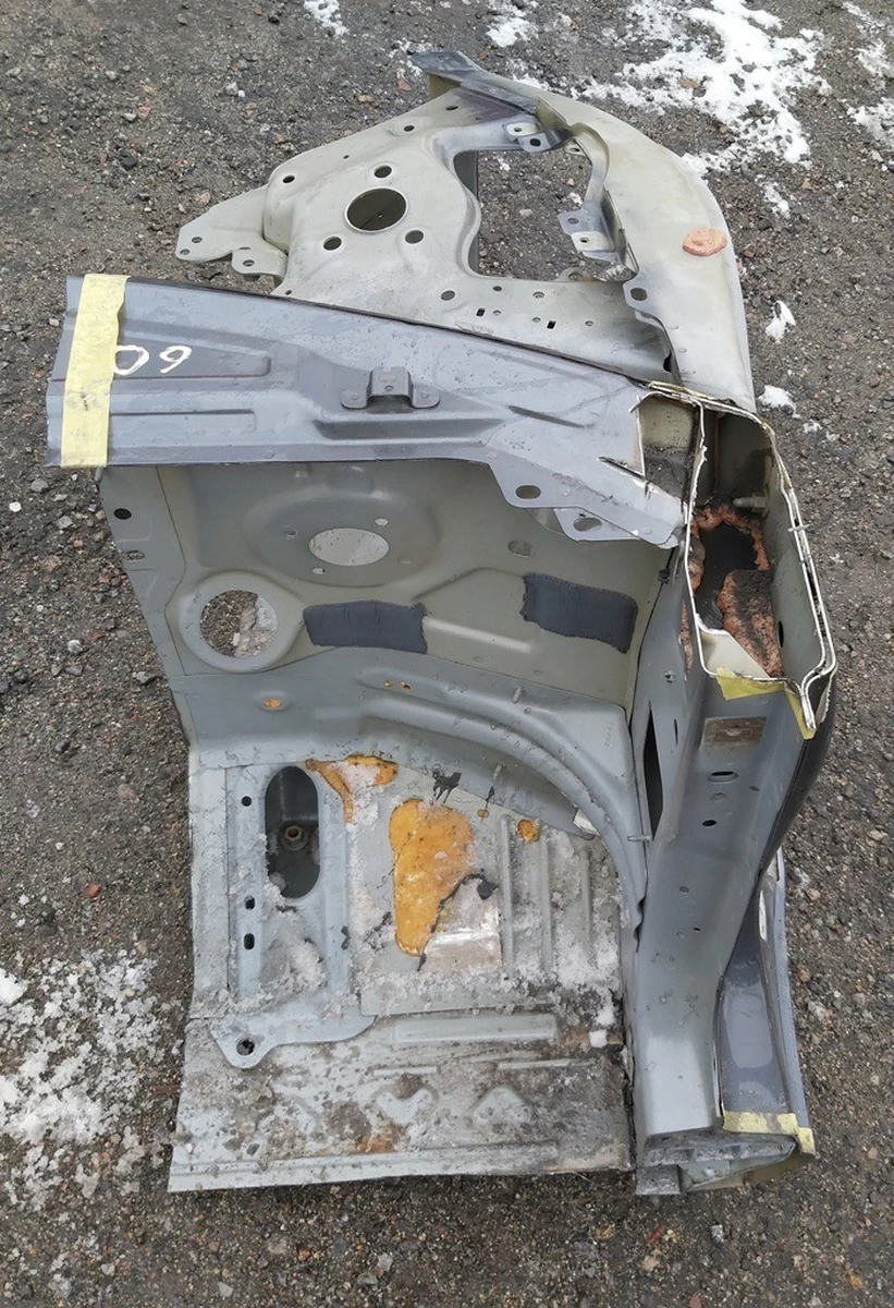 2 Четверть передняя правая стойка A (передняя) с лонжероном, стаканом, полочкой PMNG Tesla model 3 1073680-S0-A