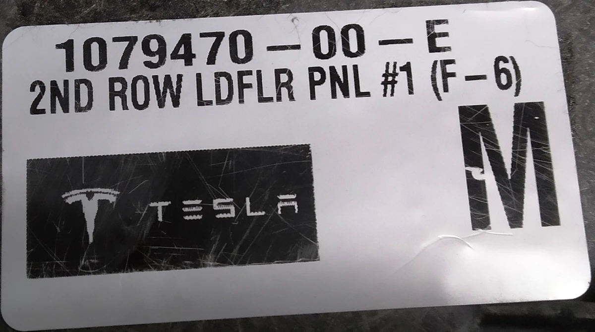 28 Second row floor panel # 1 (6 SEATER) Tesla Model X 1079470-00-F