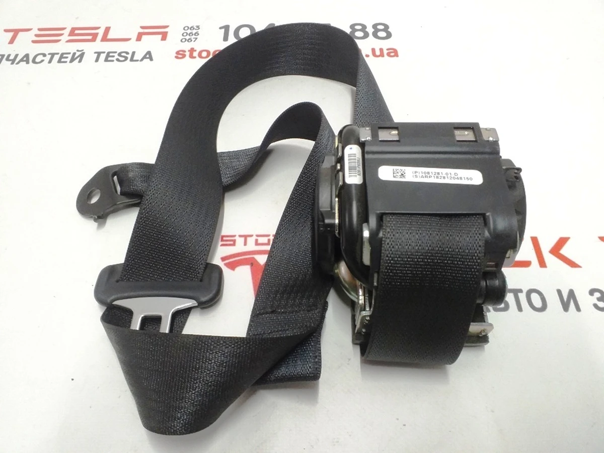 1 Ремінь безпеки 2-го ряду сидінь лівий правий BLACK із пошкодженням Tesla model 3 1081281-01-F