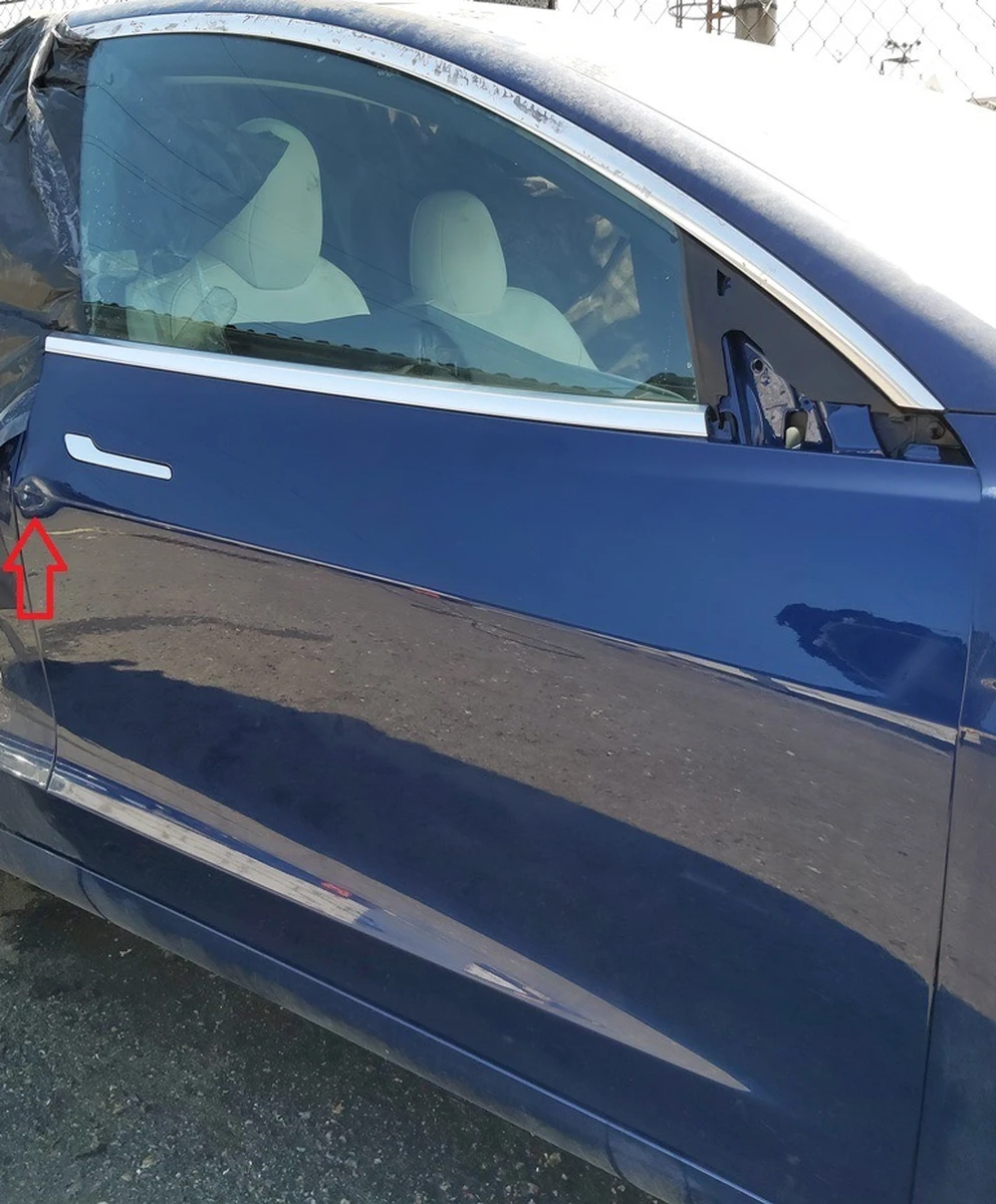 5 Двері передні праві PPSB без карти з пошкодженням Tesla model 3 1081420-E0-C