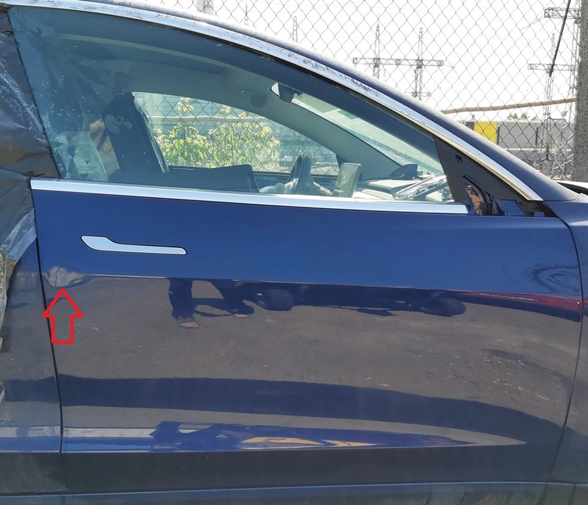 5 Двері передні праві PPSB без карти з пошкодженням Tesla model 3 1081420-E0-C