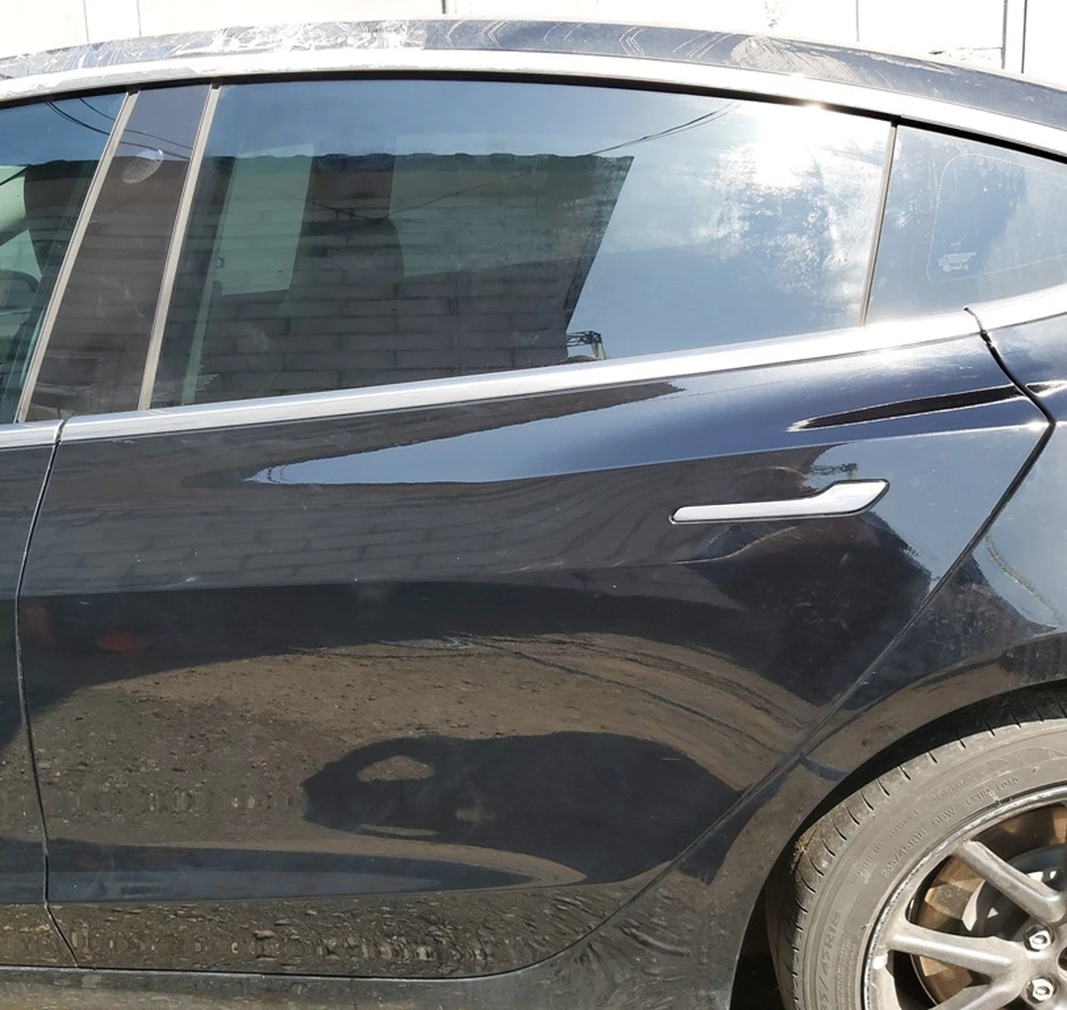 Дверь задняя левая PBSB в сборе Tesla model 3 1081441-01-C