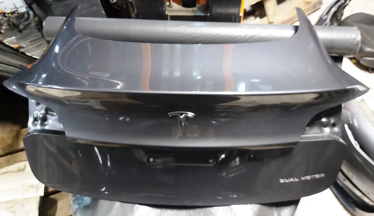 11 Крышка багажника (ляда) PMNG с "T" и "DUAL MOTOR" Tesla model 3 1081460-12-D