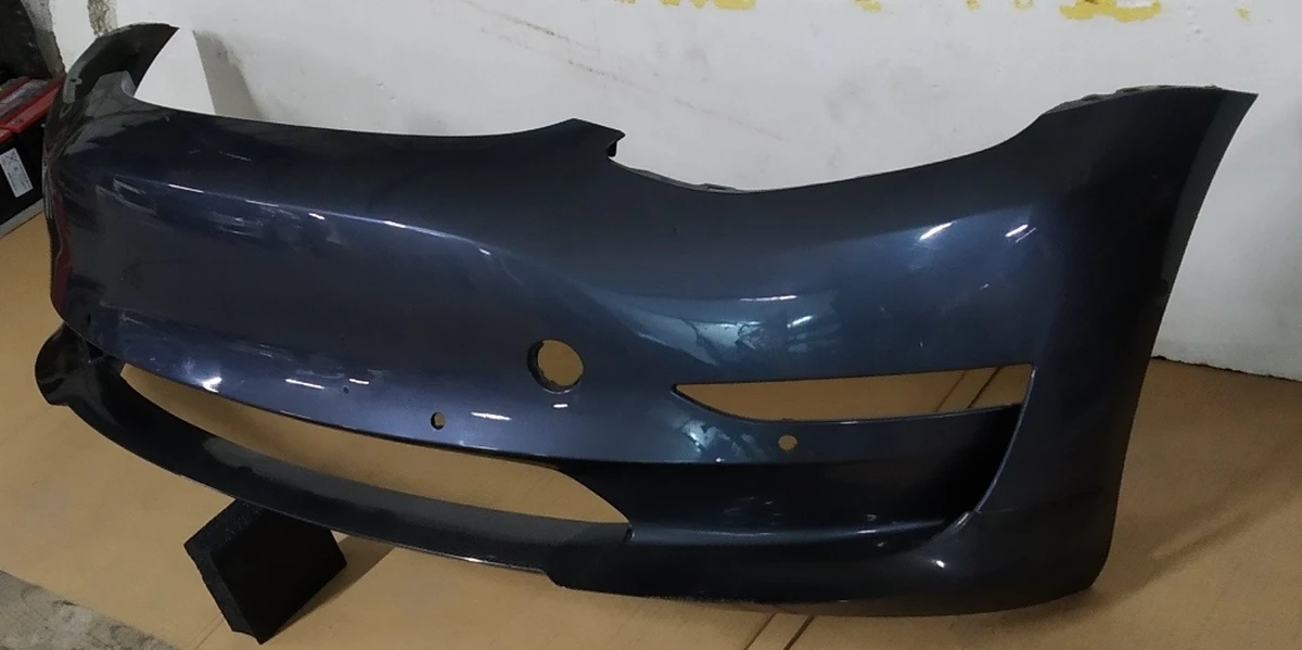 1 Бампер передній PMNG в зборі з кронш. креп. парктр., противотум. фар і підкрилки (тюнінг - карбонова губа) (з пошкодженим.) Tesla model 3 1084168-S4-E