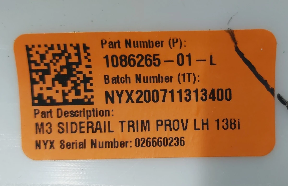 5 Накладка стійки задня ліва BASE PROVIDENCE Tesla model 3 1086265-01-L