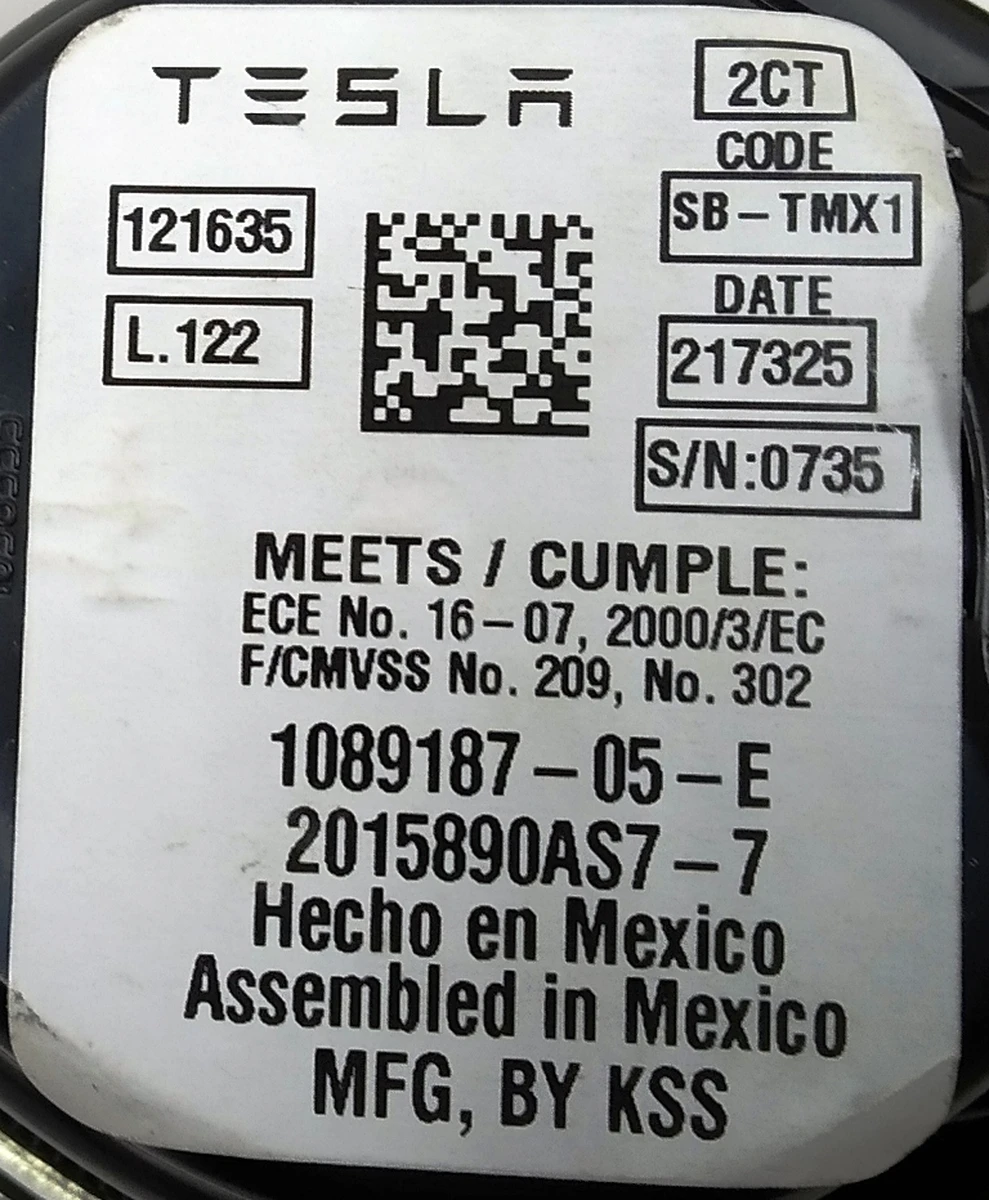 2 S/B ASY,2R FF,CTR,BLK,REGION-ALL Tesla model X 1089187-05-F