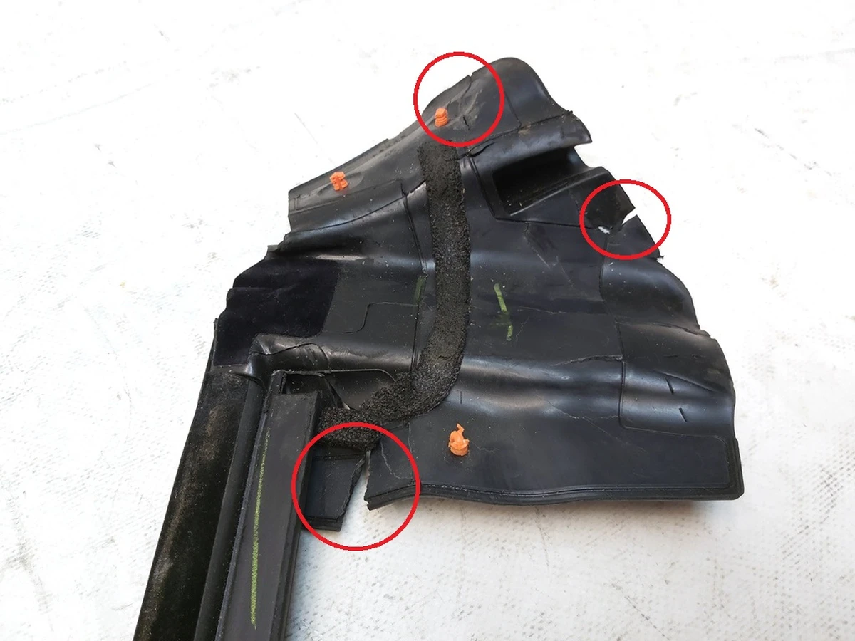 1 Уплотнитель стекла внутрений двери задней левой с повреждением Tesla model 3 1090503-00-F