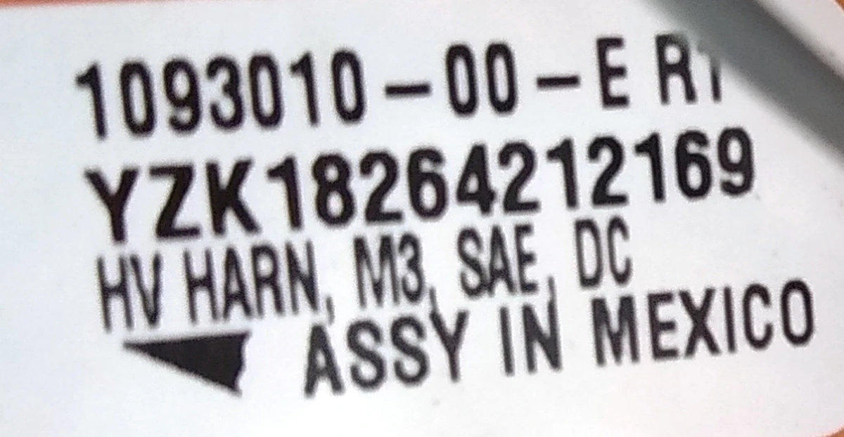 1 Порт зарядки с высоковольтным кабелем (в сборе) GEN3 Tesla model 3 1449495-10-E