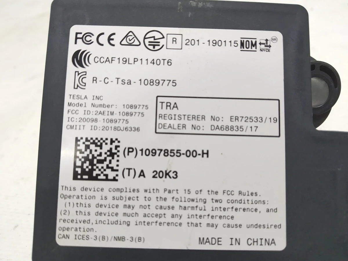 7 Блок Bluetooth Tesla model 3 1097855-00-H