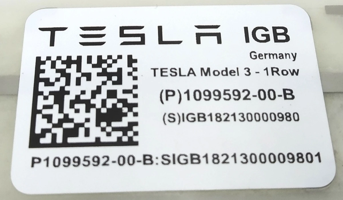 1 Датчик присутствия водительского сиденья Tesla model 3 7654322-01-B
