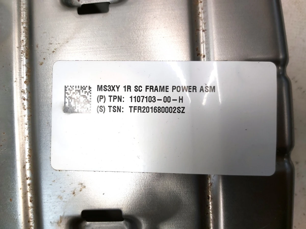 Metal frame seat 1st row assembled Tesla model 3, model Y 1107103-00-H