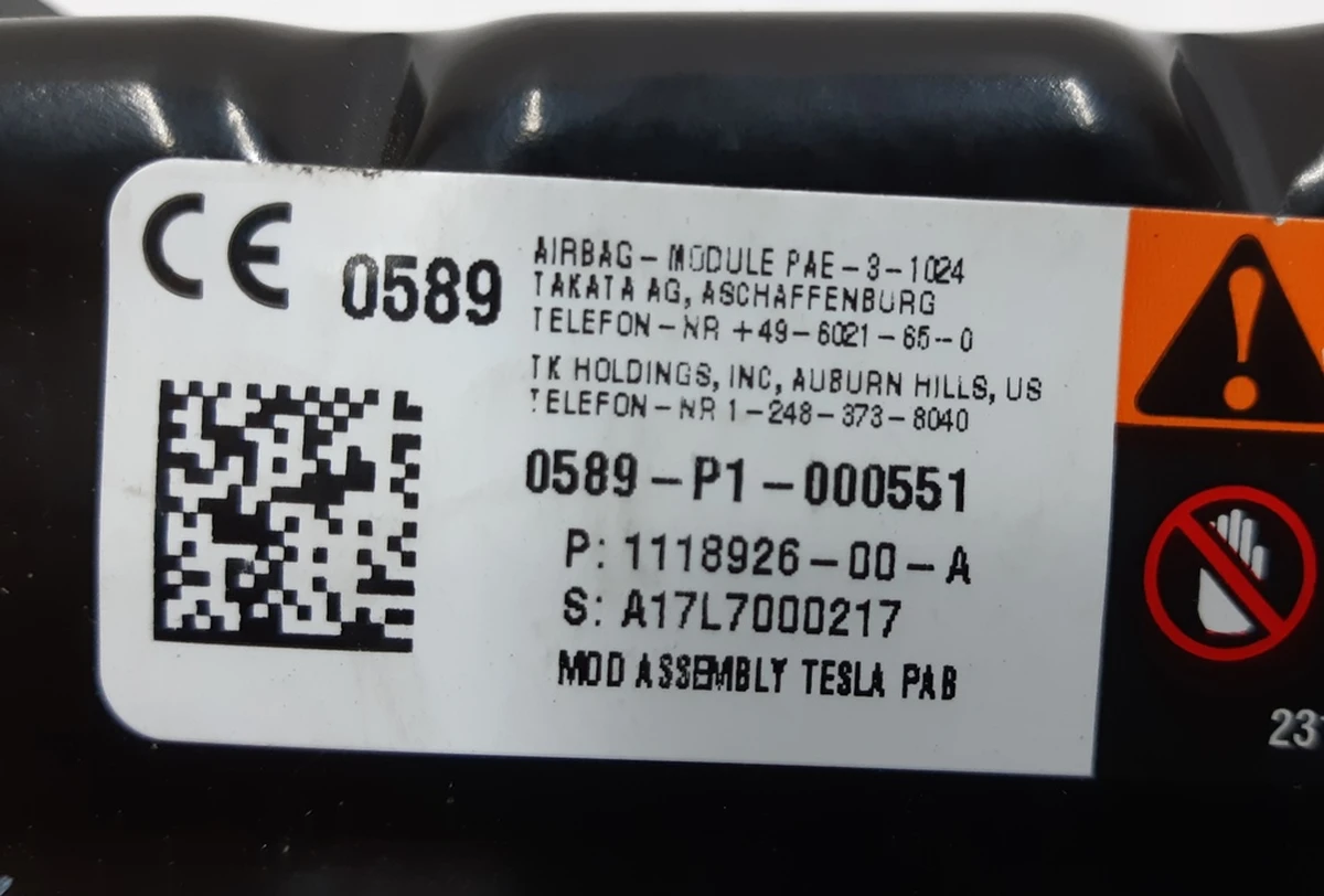 6 MS NAR - PASSENGER AIRBAG ASSY (PAB) Tesla model S, model S REST 1463361-00-B