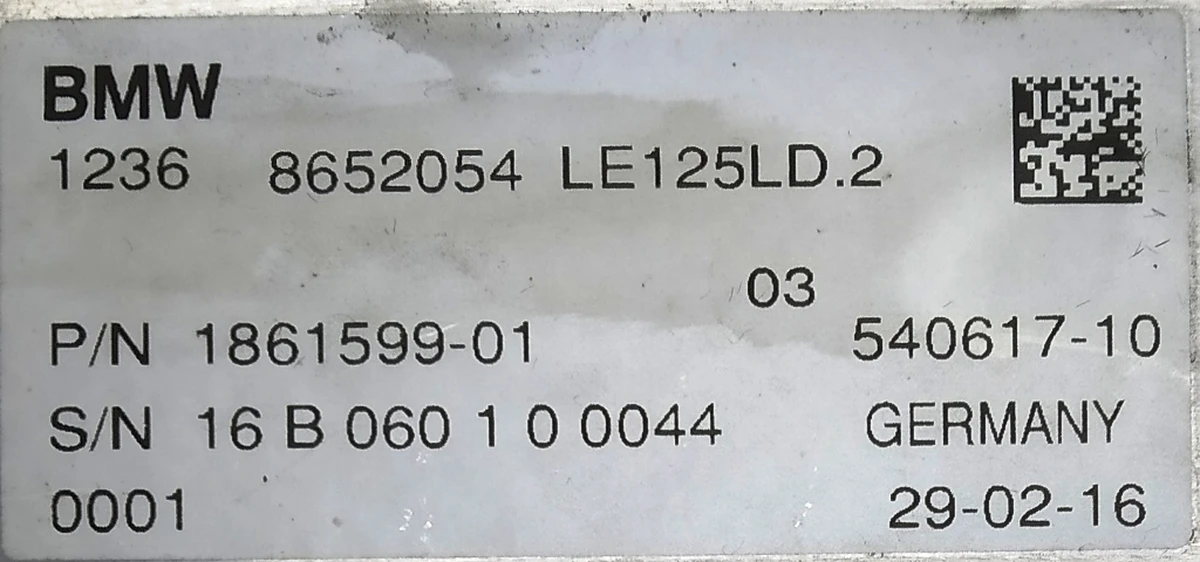 Electronic power control unit (DC / AC inverter 355VDC / 12VDC converter) BMW i3 12368635443