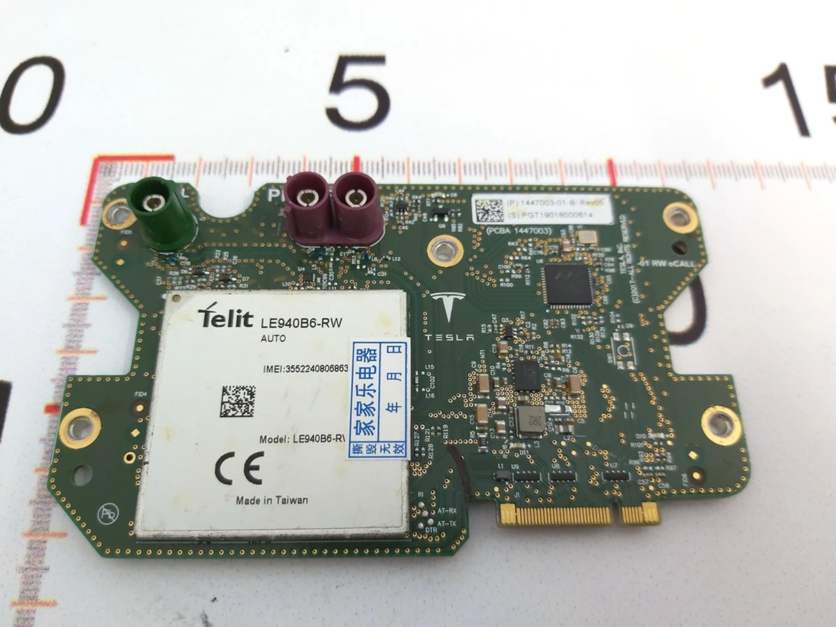 2 PCBA, LTE CONNECTIVITY, UBLOX GPS REV045 TELIT (INTEL) Tesla model S REST, model X, model 3, model Y 1521914-S1-B
