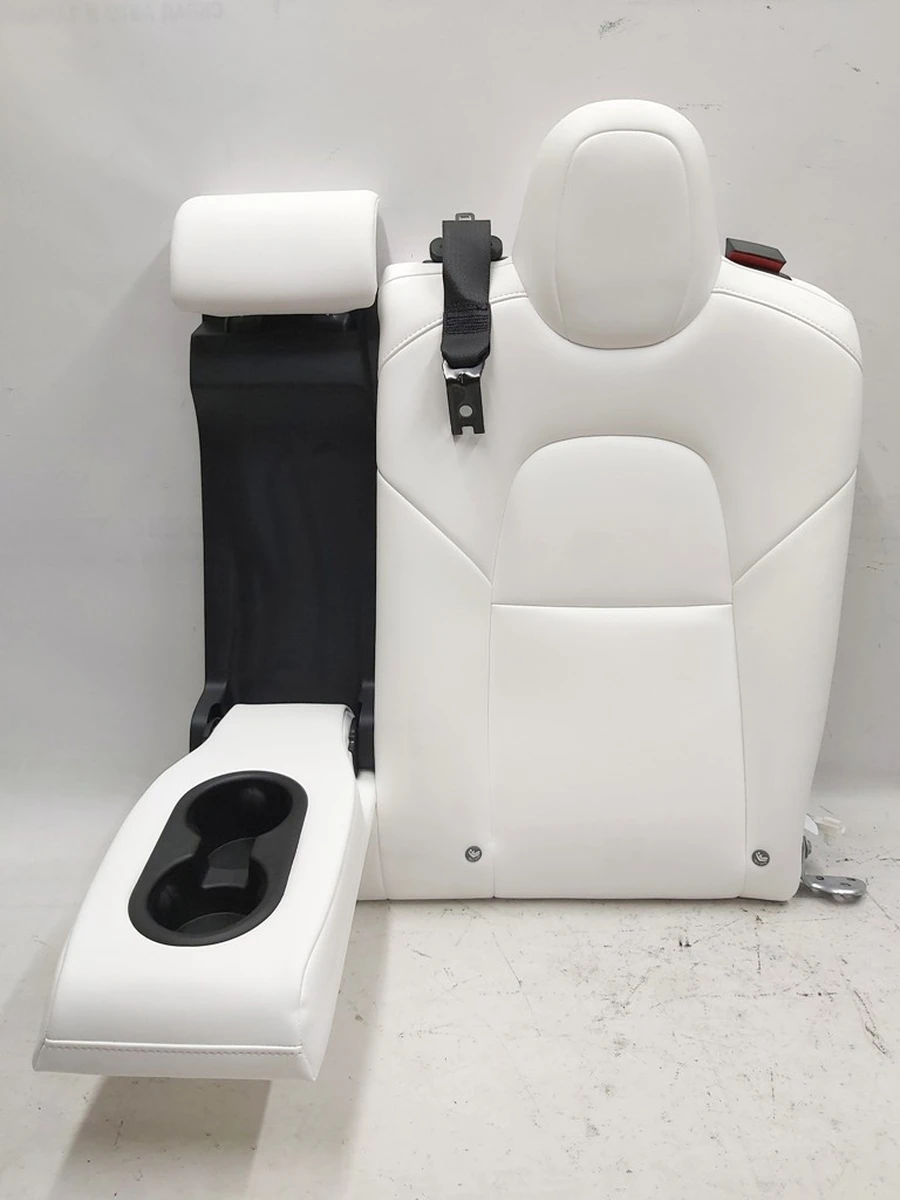 4 Спинка сидіння 2-го ряду подвійна PUR WHITE у зборі з центральним підголовником та підлокітником Tesla Model 3 7654329-02-C