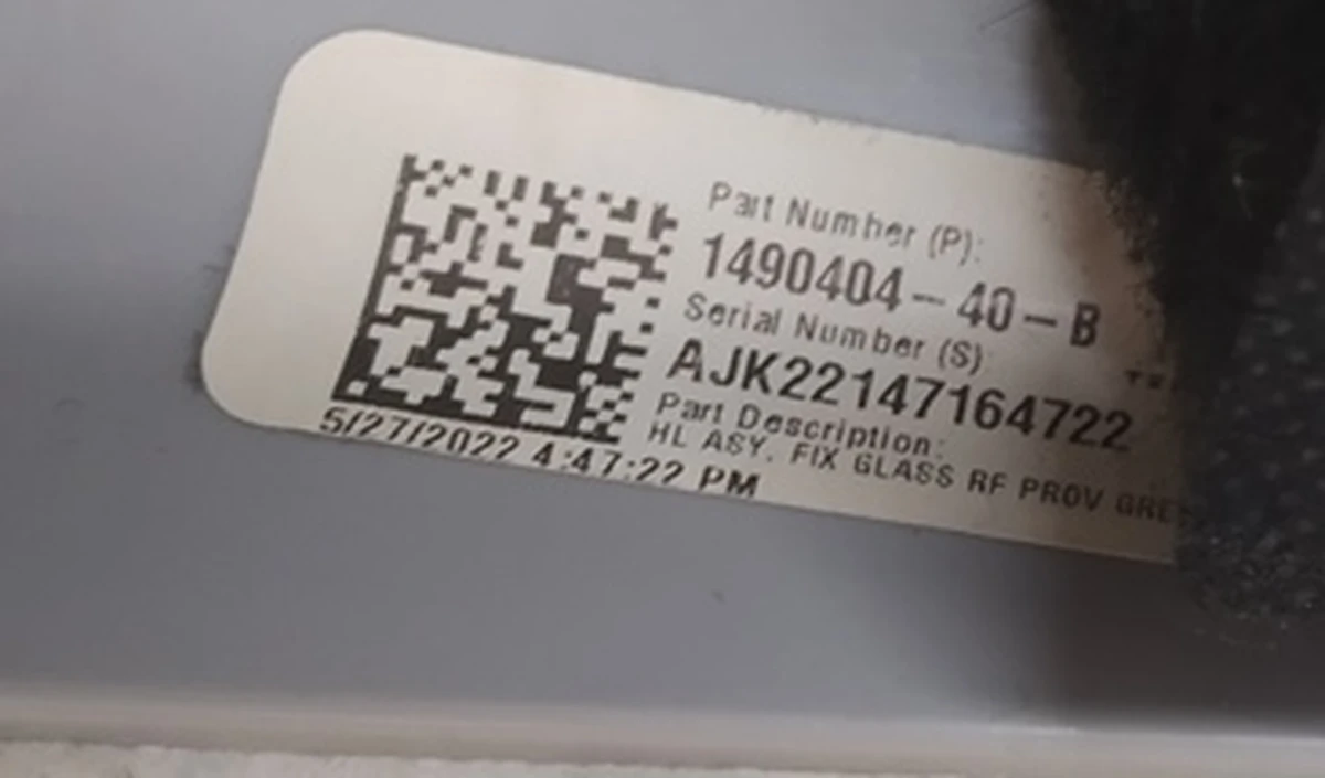 1 Обшивка стелі панорамного даху PROVIDENCE GREY передня з пошкодженням Tesla model Y 1593718-40-B.