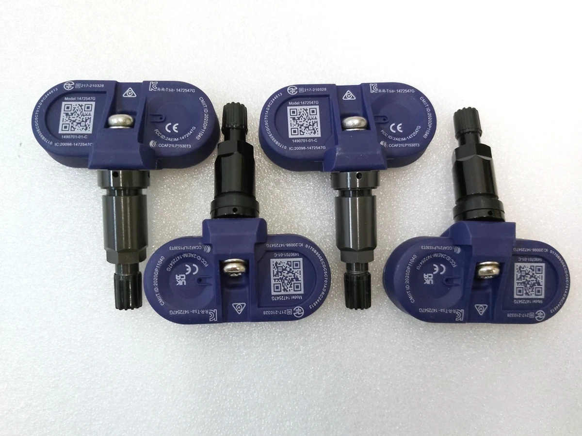 1 Комплект датчиков давления в шинах TPMS 433 MHz BLUETOOTH с гильзой и колпачком 4 штуки Tesla model S(21), model X(21), model 3, model Y 1490701-01-D