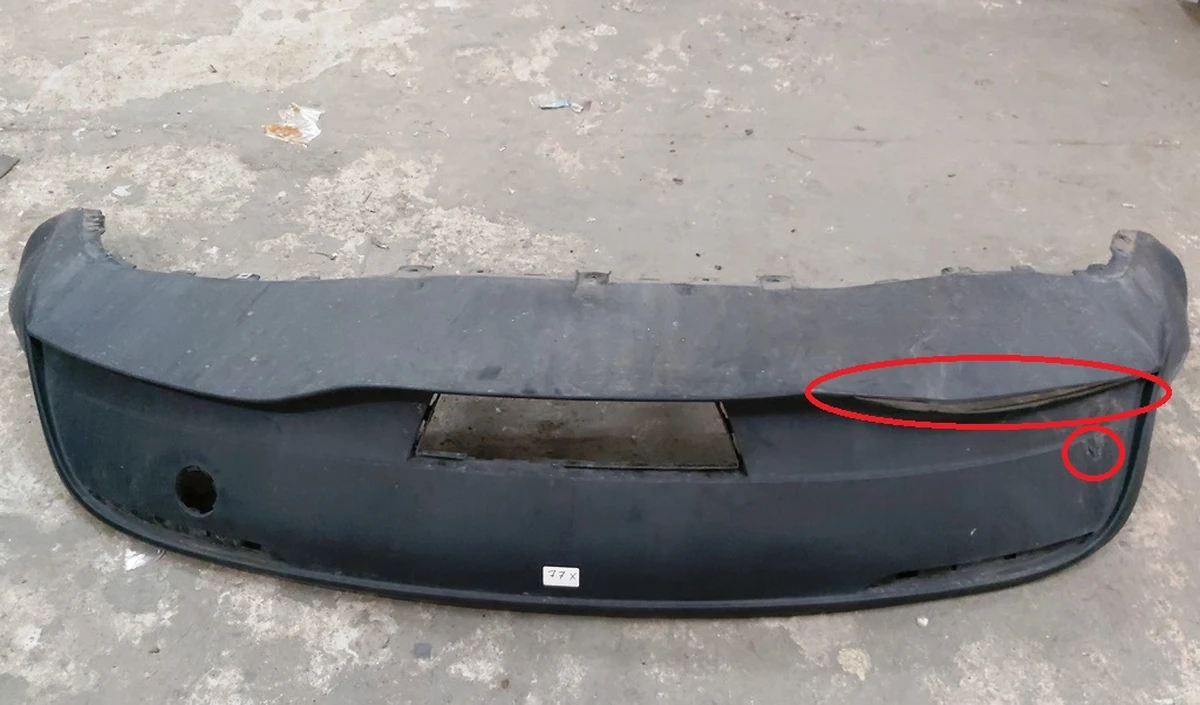 2 Rear Fascia, Lower structural (lip) with damage Tesla model Y 1494006-00-A