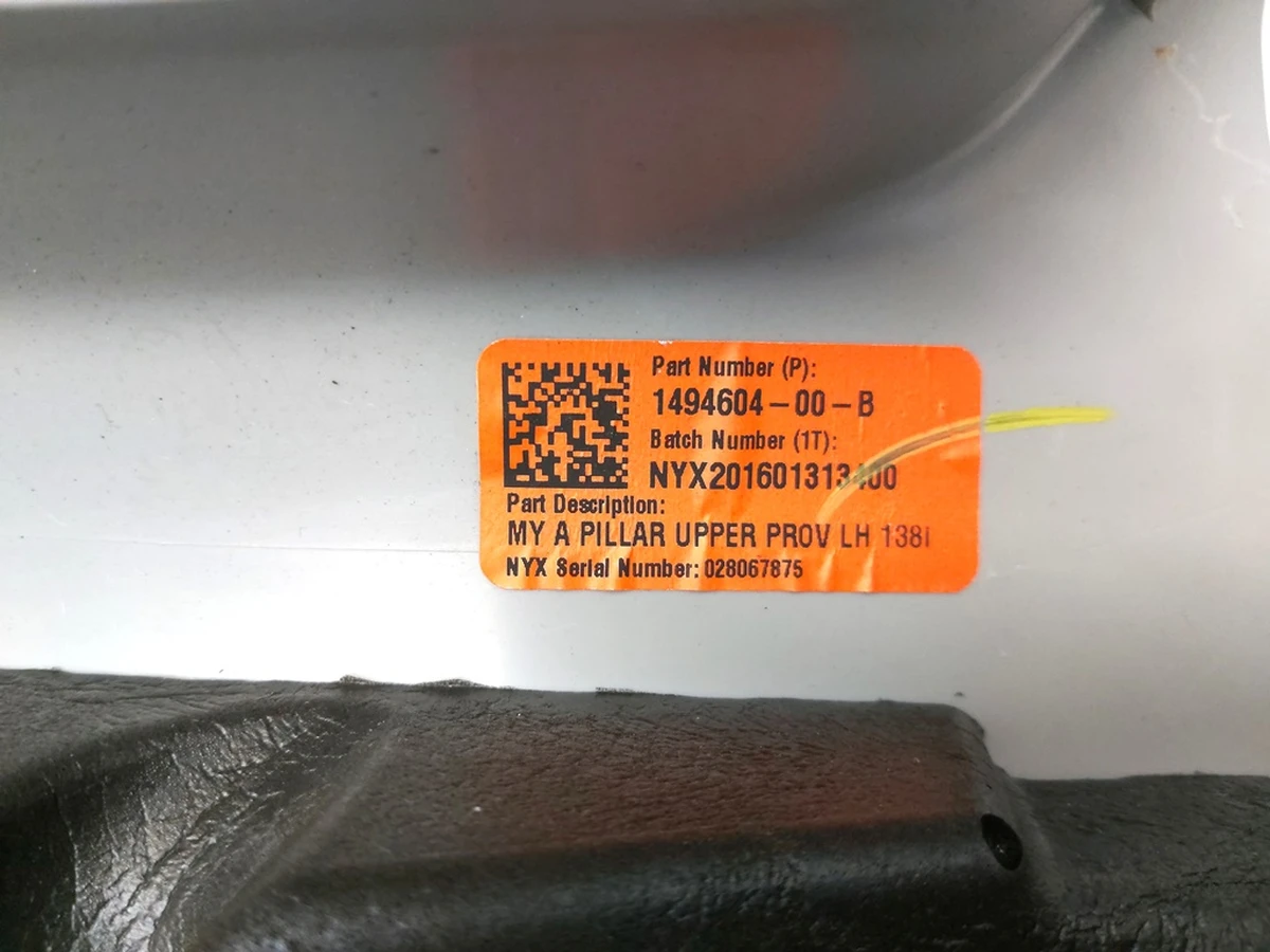 1 MY, A PILLAR UPPER TRIM, ASY, LH PROV Tesla model Y 1494604-00-E