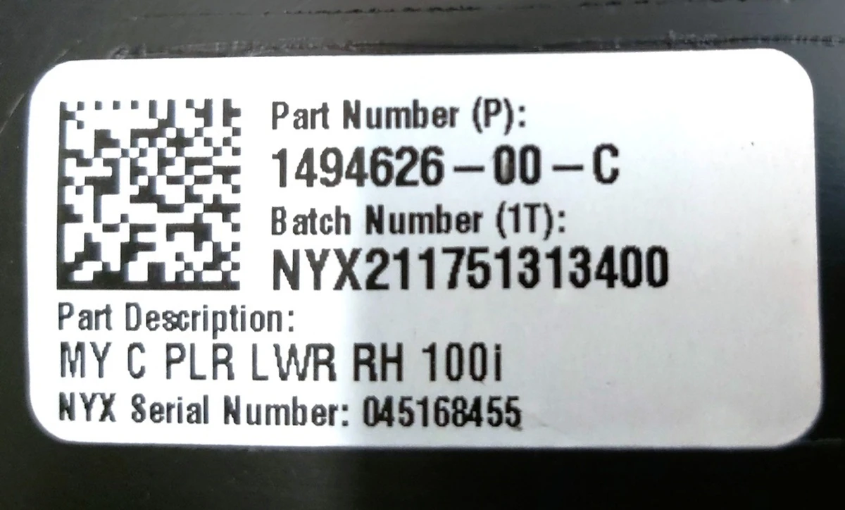 MY, C PILLAR LOWER TRIM, ASY, RH Tesla Model Y 1494626-00-C