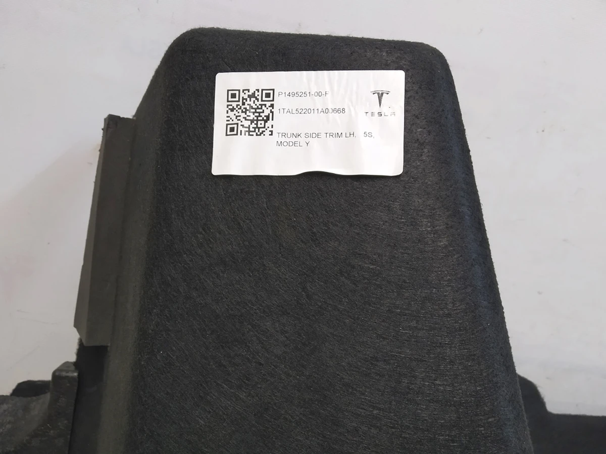 6 End item, trunk side trim Left hand, Tesla Model Y 1493076-98-B