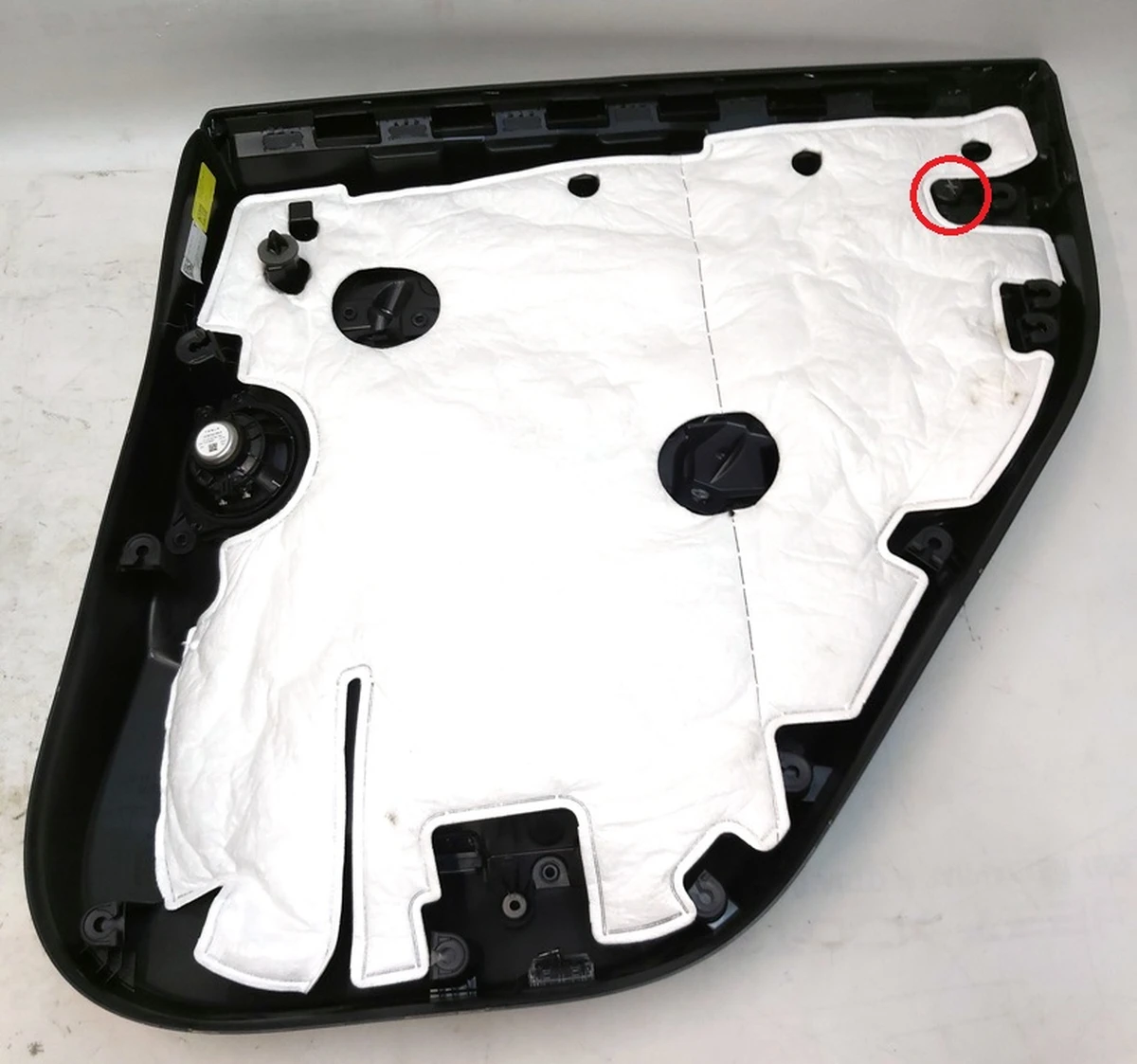 1 DOOR TRIM ASY, RR LH, LHD with bl. reg. glass and dynam. PREM BLACK Tesla model Y 1497296-91-C