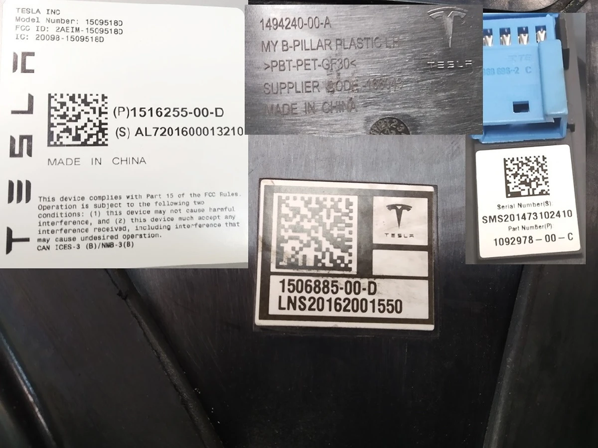 6 Assembly - B-PILLAR applique - LH Tesla Model Y 1506885-00-D