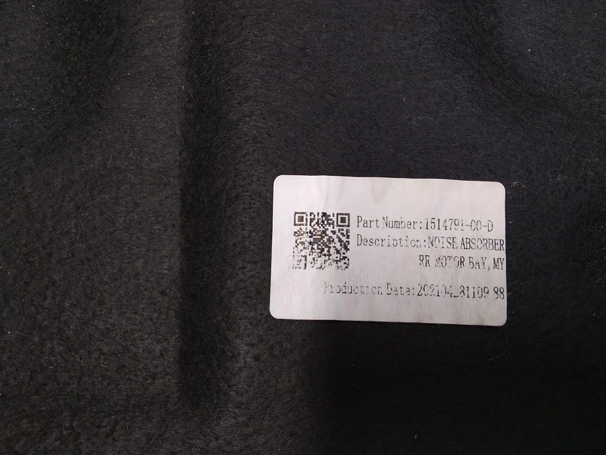 2 NOISE ABSORBER, RR MOTOR BAY, Tesla model Y 1514791-00-D