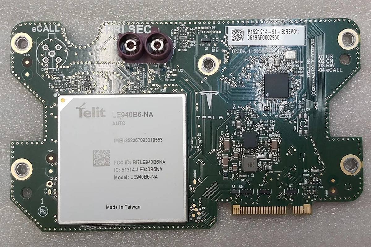 Модем NA (LTE) REV01 Tesla model S REST, model X, model 3, model Y 1521914-S1-B