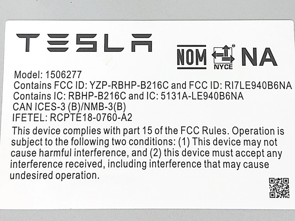 1 M3,TLA,CAR.COMP,CN,AP3.2,TSC- PROVISIONED Tesla model 3 1566786-S0-C