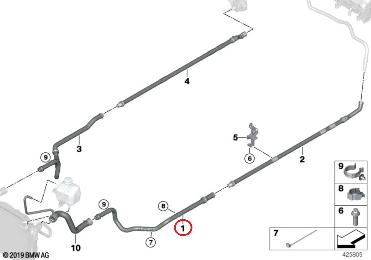 Патрубок системи охолодження лівий передній BMW i3 17127623682