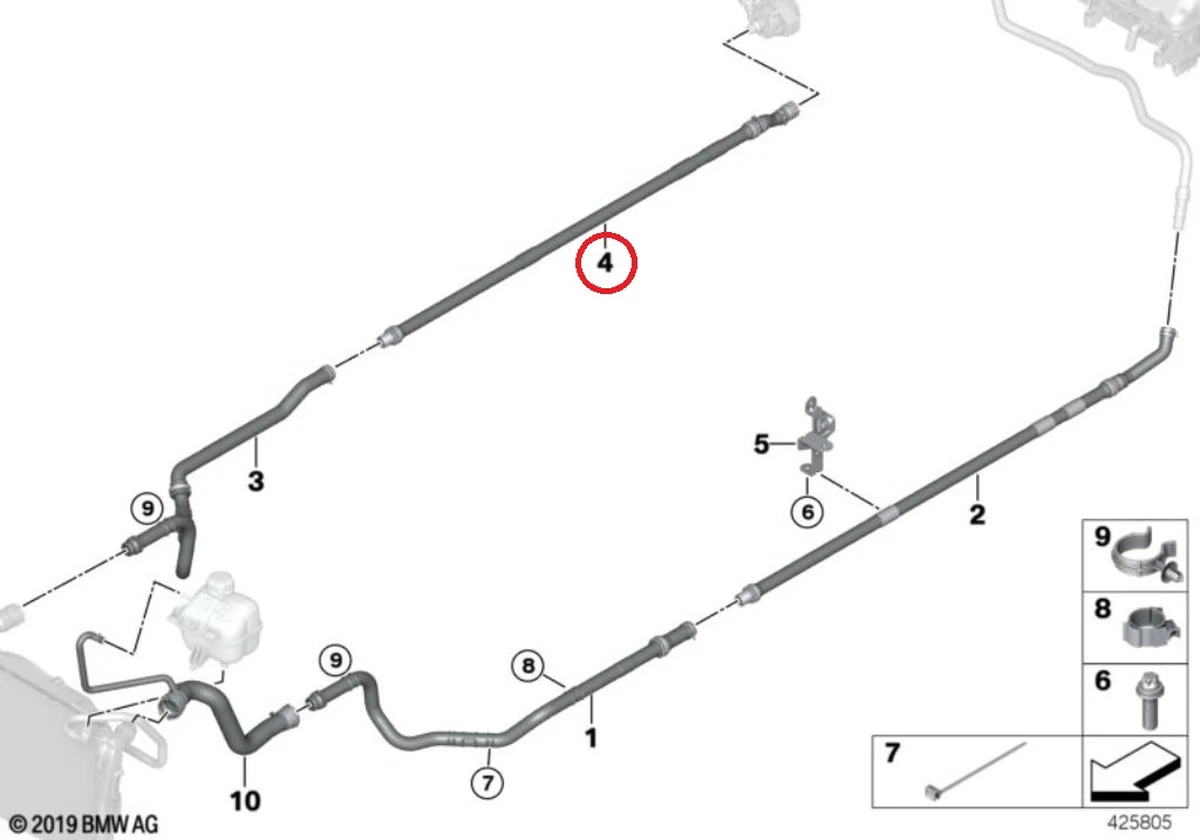 Cooling system hose right BMW i3 17127636408