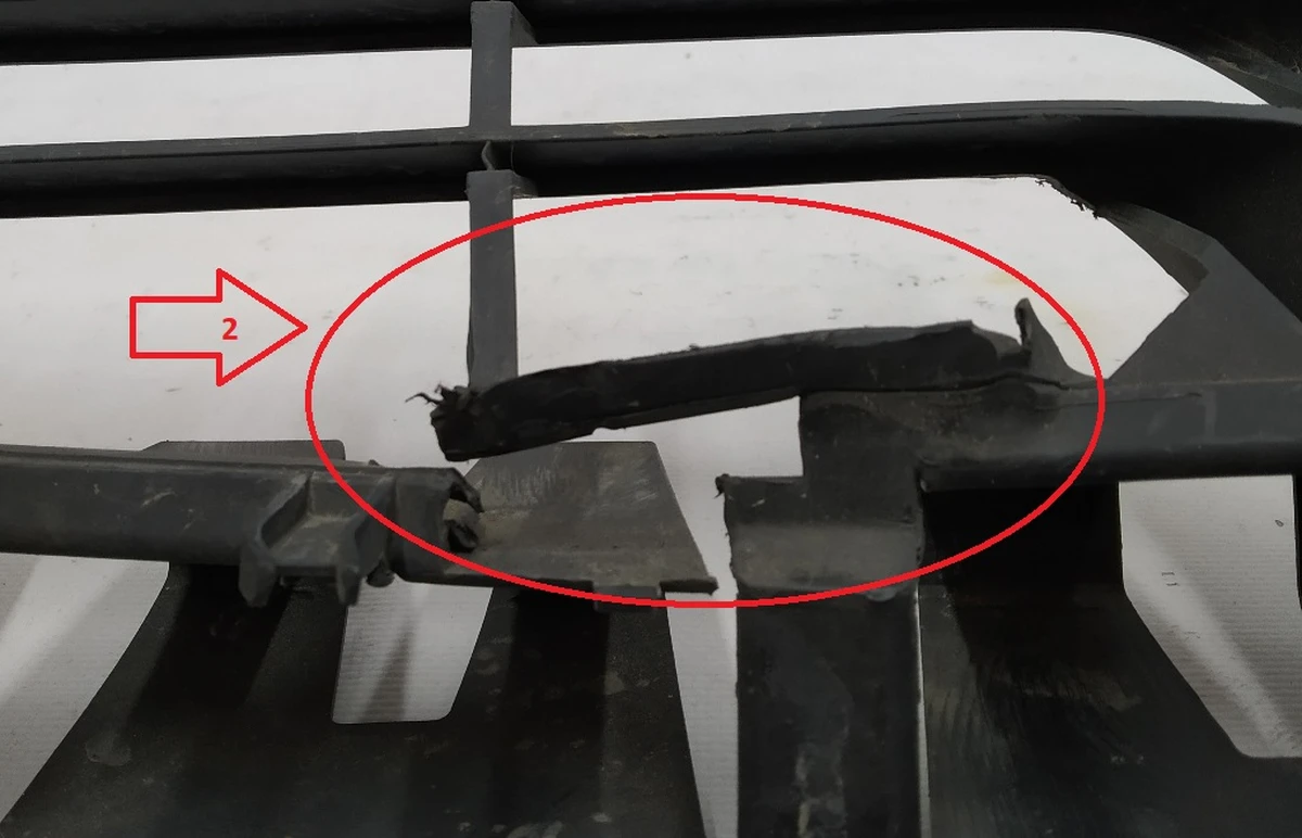 Decorative grill of the main radiator (front bumper) with damage BMW i3 51117306434