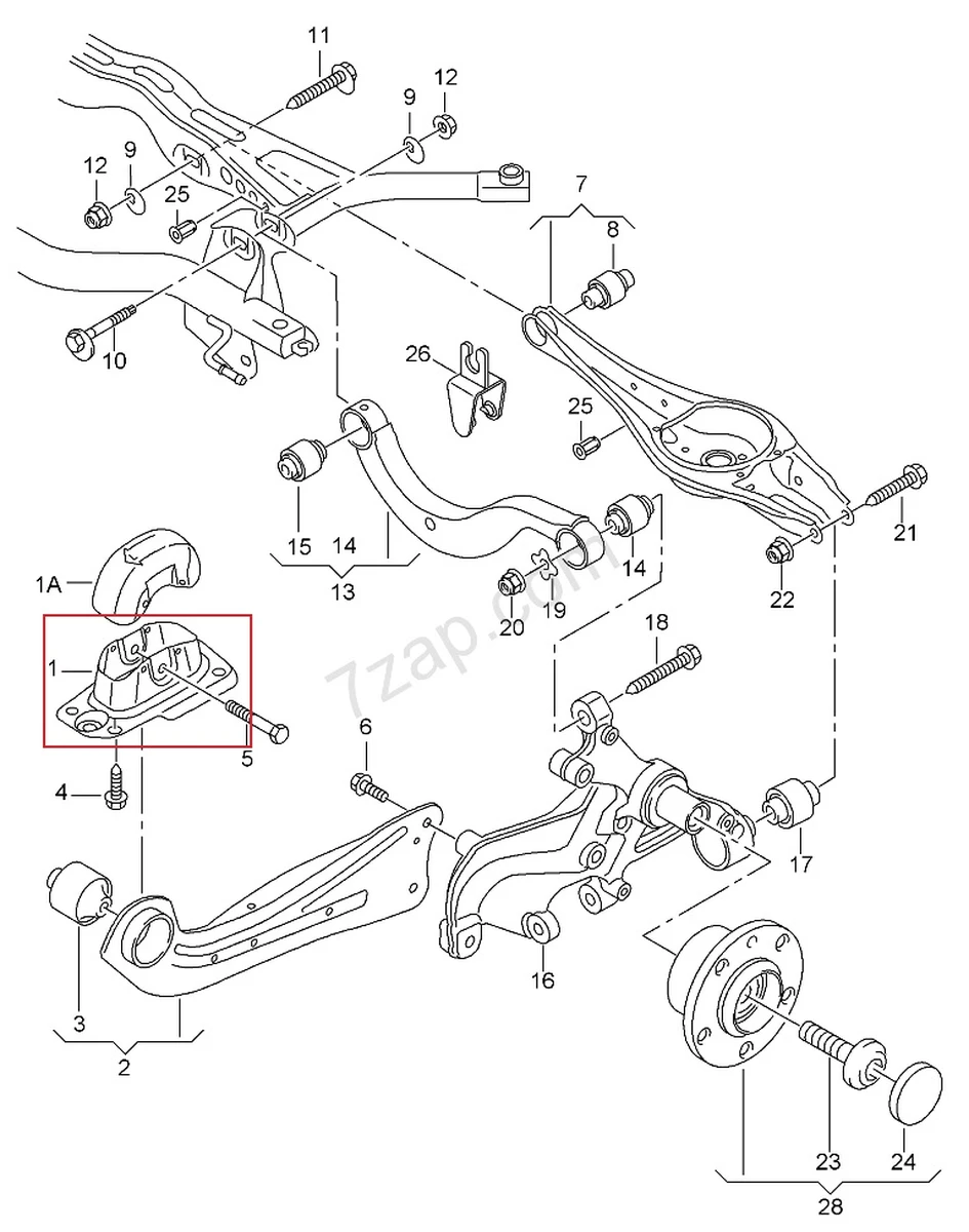 Опорний кронштейн важеля підвіски лівий Volkswagen E-GOLF 1K0505129L