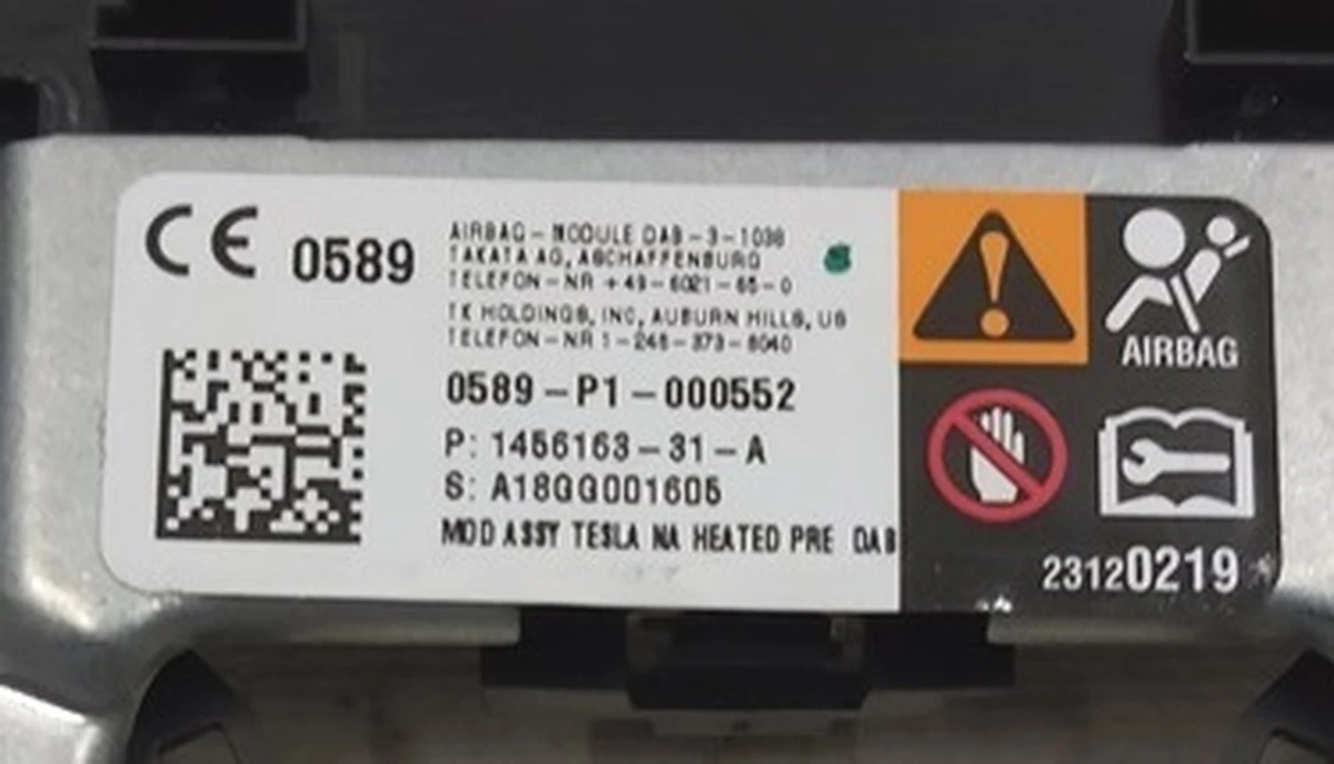 1 Driver Airbag Control Module Bracket assembly Tesla Model X 2498692