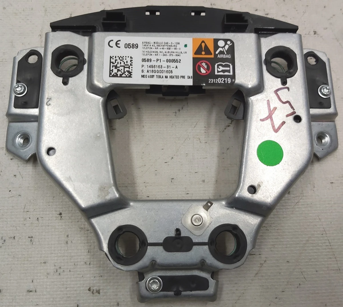 1 Driver Airbag Control Module Bracket assembly Tesla Model X 2498692