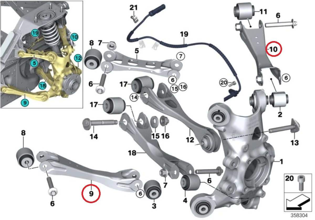 Важіль задній поздовжній / поперечний лівий / правий BMW i3 33306867879