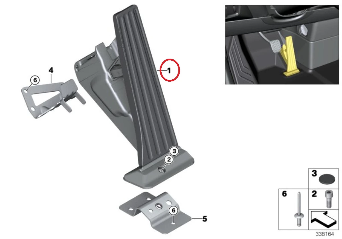 Accelerat.pedal module, manual gearbox BMW i3 35426853176