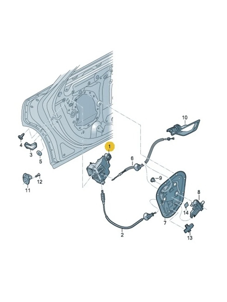 Rear right door lock damaged Audi A7 4K0839016Q